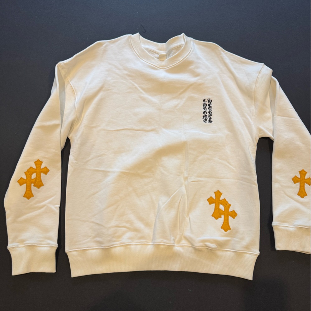Chrome Angels White Cotton with leather crosses